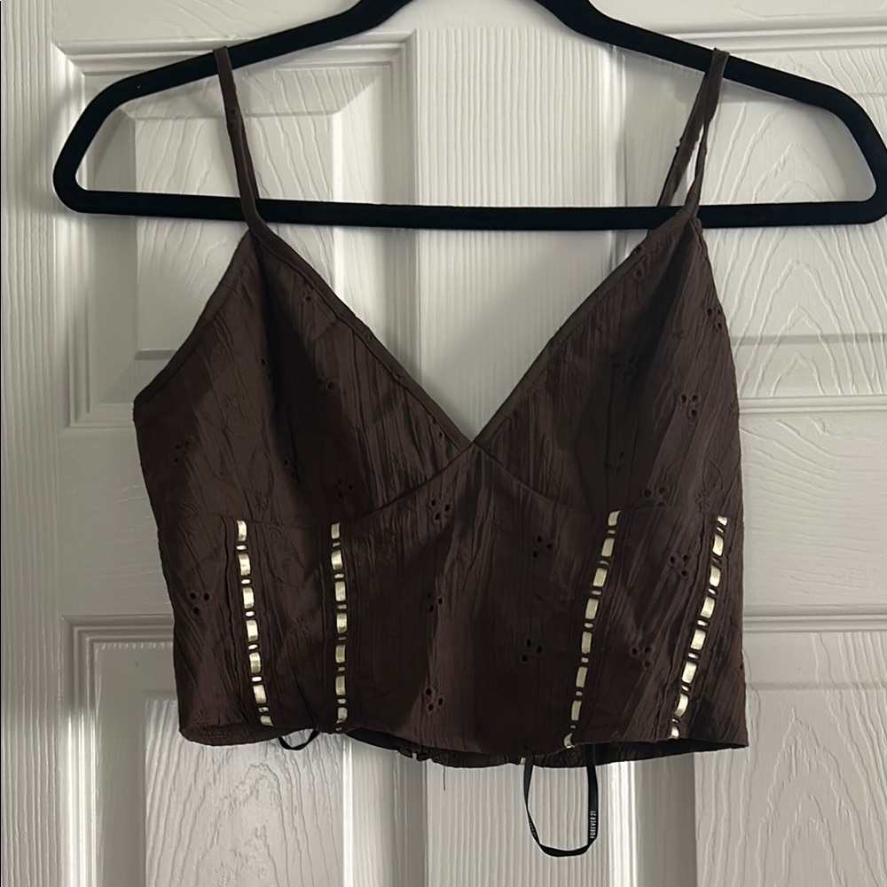 Forever 21 Black Embellished Crop Bustier Camisole
